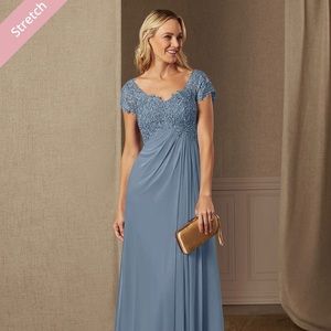 Azazie Macy Dusty Blue Size 12 Bridesmaid or Mother of the Bride Dress